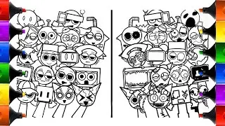 Sprunki New Big Coloring Pages /Color All Original Sprunki OC (real) vs All Horror Sprunki OC (real)