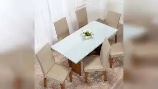 Review: Capa Cadeira 4 Lugares Jantar Malha E El&aacute;stico Resistente Cor C&aacute;qui
