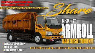 SHAREEE!!! MOD ISUZU NKR ARMROLL, MUATAN BISA TURUN!! || BUSSID MOD INDONESIA