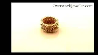 Tiffany Inspired Sterling Silver Gold Vermeil Heavy Mesh Ring