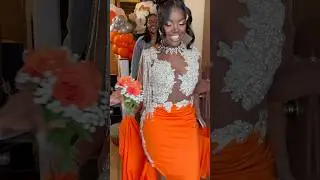 Orange you glad I came through for her 🍊 #prom #promdress #viral #customdress #dress #promemergency