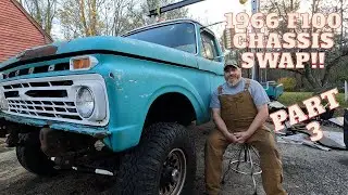 1966 F100 Chassis swapped onto 1985 4X4 F250!! PART 3! Let's build some body mounts!!!