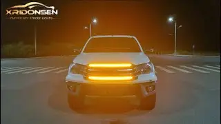 XRIDONSEN 2-in-1 30 inch Amber Grill Lights Strip Emergency Strobe Lights for Trucks Vehicles