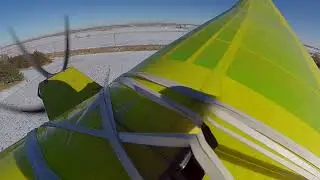 First flight of winter, Dynaflite Butterfly rc plane with rylo 360.