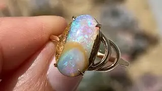GOLDEN ARCHES AUSTRALIAN OPAL RING by NIXIN Jewelry