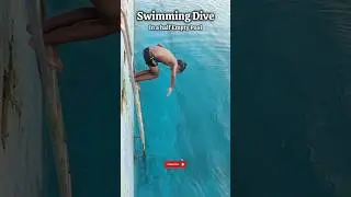 Brothers Diving in Half Empty Pool 🏊🏻 #swimmingtips #swim #swimmingpool #dive