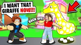 This NOOB Tried To STEAL OUR NEON GIRAFFE in Adopt Me! (Roblox Adopt Me)