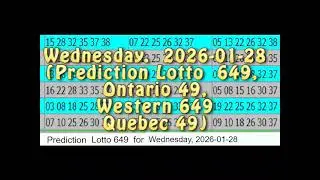 Winning Prediction Lotto 6.49 for  2026-01-28