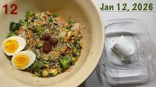 Breakfast: Salad w/ Broccoli, Carrot, Quinoa, Beans, Radish, Celery, Avocado. Egg & Cottage Cheese.
