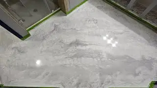 Epoxy Floor (white marble, in my Bathroom Remodel) from start to finish, full process