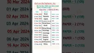 Ccsu new exam date sheet | Ba exam date sheet 2024
