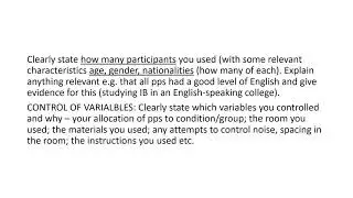 IB Psychology, How to write the Exploration to the IA