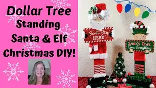 Standing Santa and Elf Christmas Home Decor~ Dollar Tree Christmas DIY ~ Christmas Craft