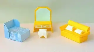 DIY Paper Bed, Sofa & Mirror Table | Easy Handmade Craft Ideas