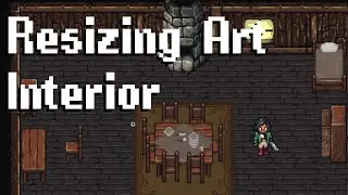 Resizing some Interior House tiles from 16x16 to 20x20 -  Untitled RPG Dev stream