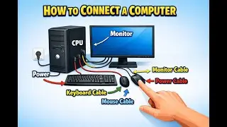 Computer Setup Step by Step | Connecting Monitor, CPU, Keyboard, Mouse & Power
