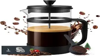 Utopia Kitchen Borosilicate Glass French Press Coffee Maker 34 oz Heat Resistant Cafetiere
