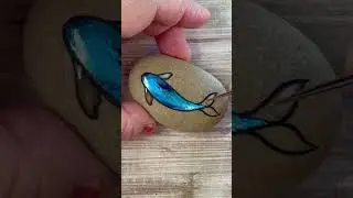 Easy stone art using epoxy resin and glitter papers