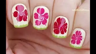MARBLE FLOWER NAIL ART Using Dotting Tool & Needle / Spring