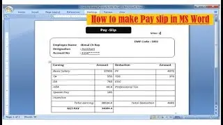 How to make Payslip in Word | using Mail merge & Excel