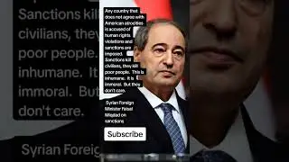 Syrian Foreign Minister Faisal Miqdad about sanctions (Quotes)