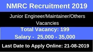 NMRC Recruitment 2019 | NMRC JE 2019 | BE/BTech/Diploma/ITI | Final Year Eligible