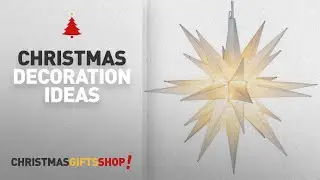 Top Hanging Outdoor Christmas Decorations: Elf Logic - 21'' Large White Moravian Star - Bright