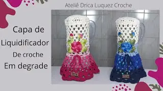 capa de liquidificador de crochê em degrade/Passo a passo