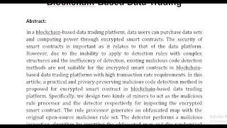 Privacy Preserving Anomaly Detection of Encrypted Smart Contract for Blockchain Based Data Trading