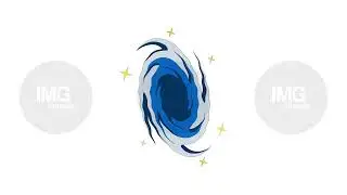 Digital swirl abstract vortex with sparkles stars 2D cartoon object animation