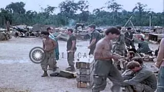 US 199th Light Infantry Brigade troops receive communion from the priest after Ma...HD Stock Footage