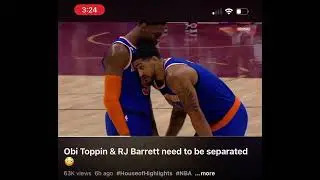 Rj Barrett and Otto potter get into a heated fight knicks game