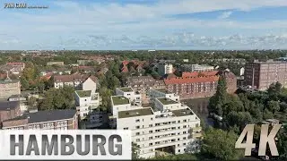 Hamburg Germany: Hamm-S&uuml;d - Diagonalstra&szlig;e, Wendenstra&szlig;e - Aerial Pan - Luftpanorama - 4K UHD - 0142