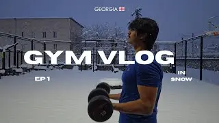 Snowy gym tour  in kutaisi #georgia #kutaisi #tbilisi #snow #travelvlog #trending 