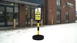 Danger Slippery Surface Portable Post Signs