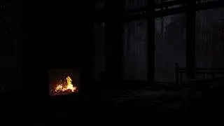 Snug Bedroom Vibes with Gentle Night Rain and Crackling Fire 🌧️ 12 Hours of Soothing Rain Sounds😴😴