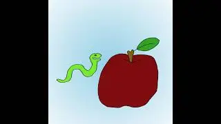 Worm 🐛 Attempts to Eat an Apple 🍎