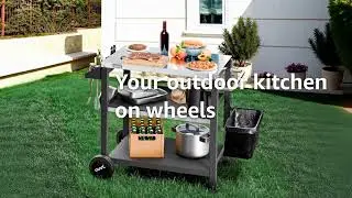 Combines food prep, storage, and mobility NUUK 3-Shelf Grill Cart: a choice for quality outdoor life