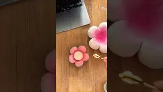 Chunky flower candle holder 🌸🕯#diy #pottery #airdryclay #decoration #easydiy #clay #foryou