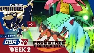 DROUGHT! St. Louis Rampardos VS Free State Torracats Week 2 GBA S7 | Pokemon Sun Moon WiFi