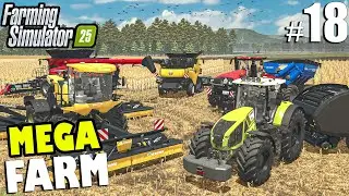 BUYING and HARVESTING NEW FIELDS | MEGA FARM Challenge | Farming Simulator 25 - Ep18