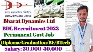 BDL Recruitment 2023 | BDL permanent JOB | Salary -30,000 | BDL MT Vacancy 2023 | bdl new vacancy