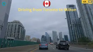Driving from Toronto to Milton Tour 4K HDR | Virtual Driving Tour Toronto Canada