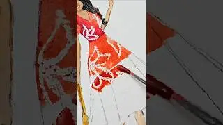 Magic with 🕯✨️ candle wax (dress painting) #shorts #art