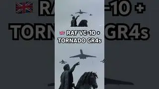 🇬🇧 Epic RAF VC-10 Flypast With Tornado Jets #shorts #flying #aviation