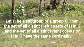 The set of all distinct left cosets  and  right cosets  have the same cardinality.