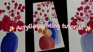 Acrylic painting on canvas ✨️Acrylic painting tutorial l Painting ideas for beginners @artlovers2121
