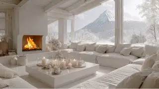 Peaceful Winter Piano | Melt Inner Tension with Fireplace Glow & Falling Snow