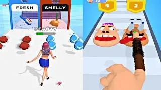 Dirty girl run Vs Finger man run gameplay , New top Satisfying ASMR walkthrough video game, Android