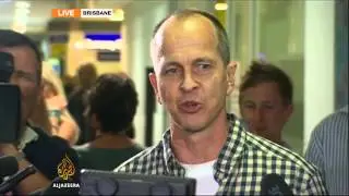 Al Jazeera's Peter Greste arrives in Australia